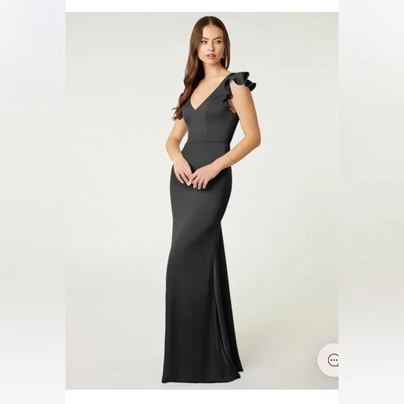 Azazie Vero Black Maxi Dress 16 NWT - Picture 2 of 7